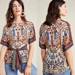 Anthropologie Vineet Bahl Meknes Floral Blouse